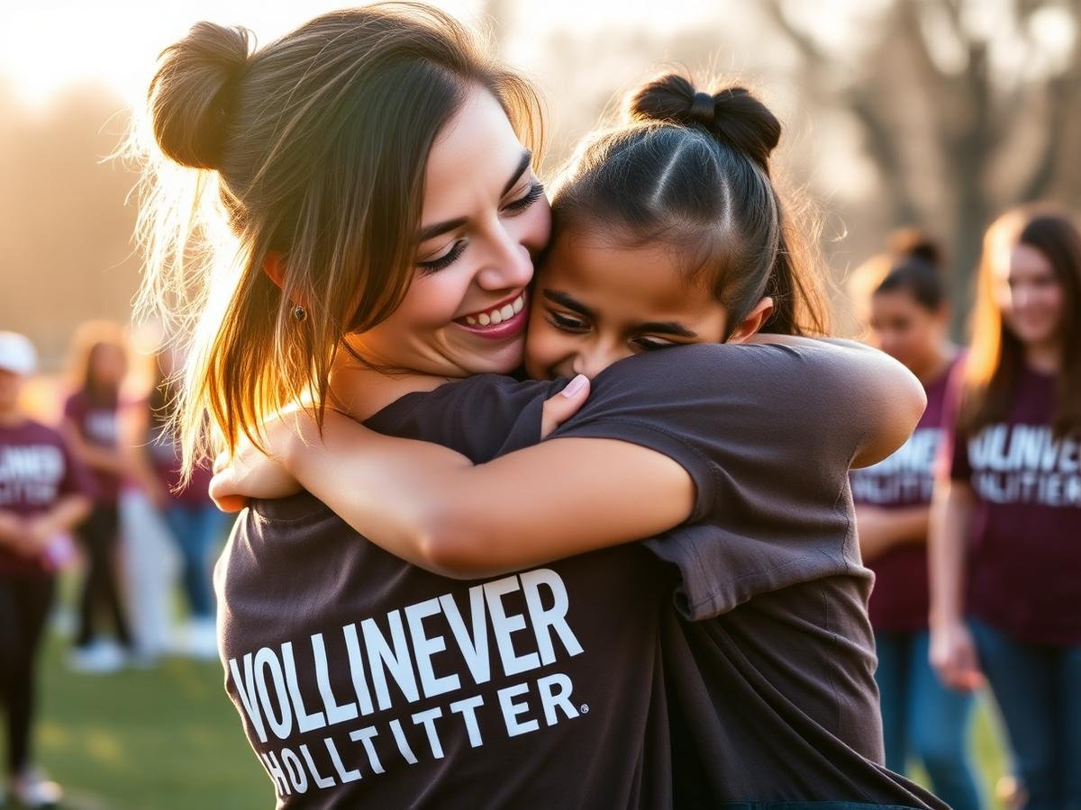 Volunteers embracing